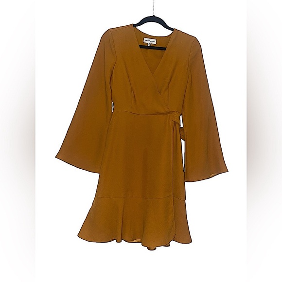 Gibson Latimer Dresses & Skirts - GIBSON LATIMER | Faux Wrap Dress | Size Small | Mustard Color